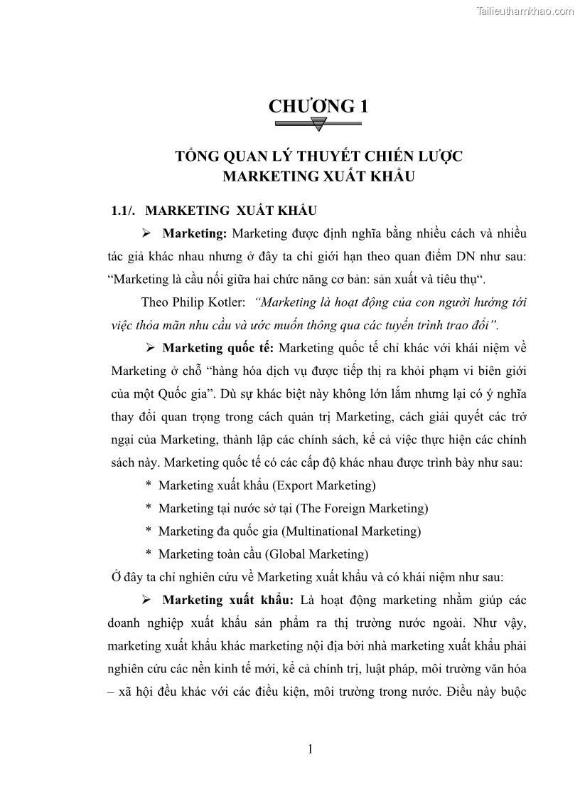 Luận văn thạc sĩ kinh tế Chiến lược Marketing xuất khẩu thủy sản của tổng Công ty thủy sản Việt Nam vào thị trường Hoa Kỳ giai đoạn 2010-2015 - 1 Trang 11