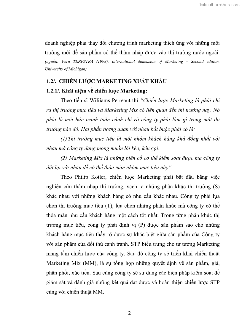 Luận văn thạc sĩ kinh tế Chiến lược Marketing xuất khẩu thủy sản của tổng Công ty thủy sản Việt Nam vào thị trường Hoa Kỳ giai đoạn 2010-2015 - 1 Trang 12