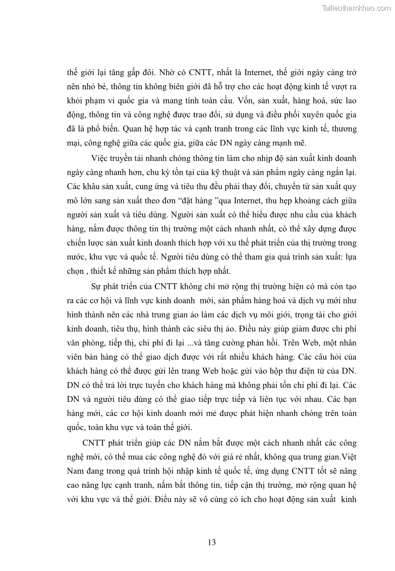 Luận văn thạc sĩ kinh tế Đào tạo nguồn nhân lực công nghệ thông tin ở Việt Nam - 2 Trang 13