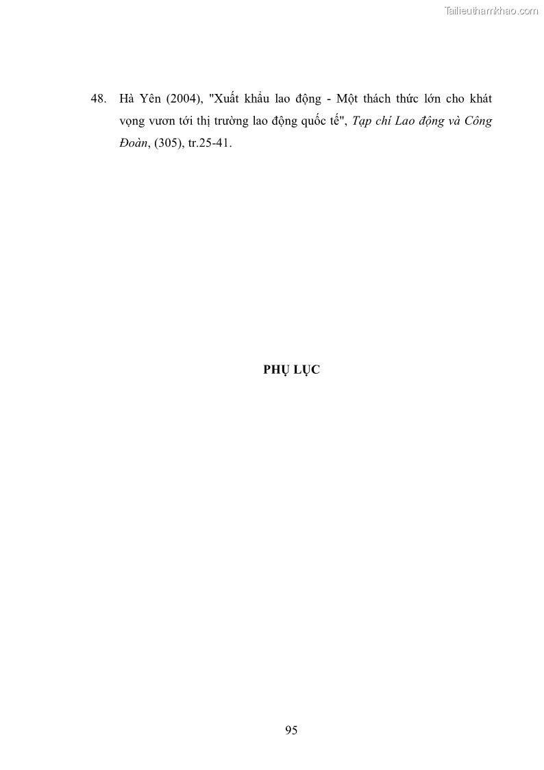 Luận văn thạc sĩ kinh tế Đào tạo và sử dụng nguồn nhân lực trong quá trình công nghiệp hoá, hiện đại hoá ở Hà Tây - 9 Trang 97