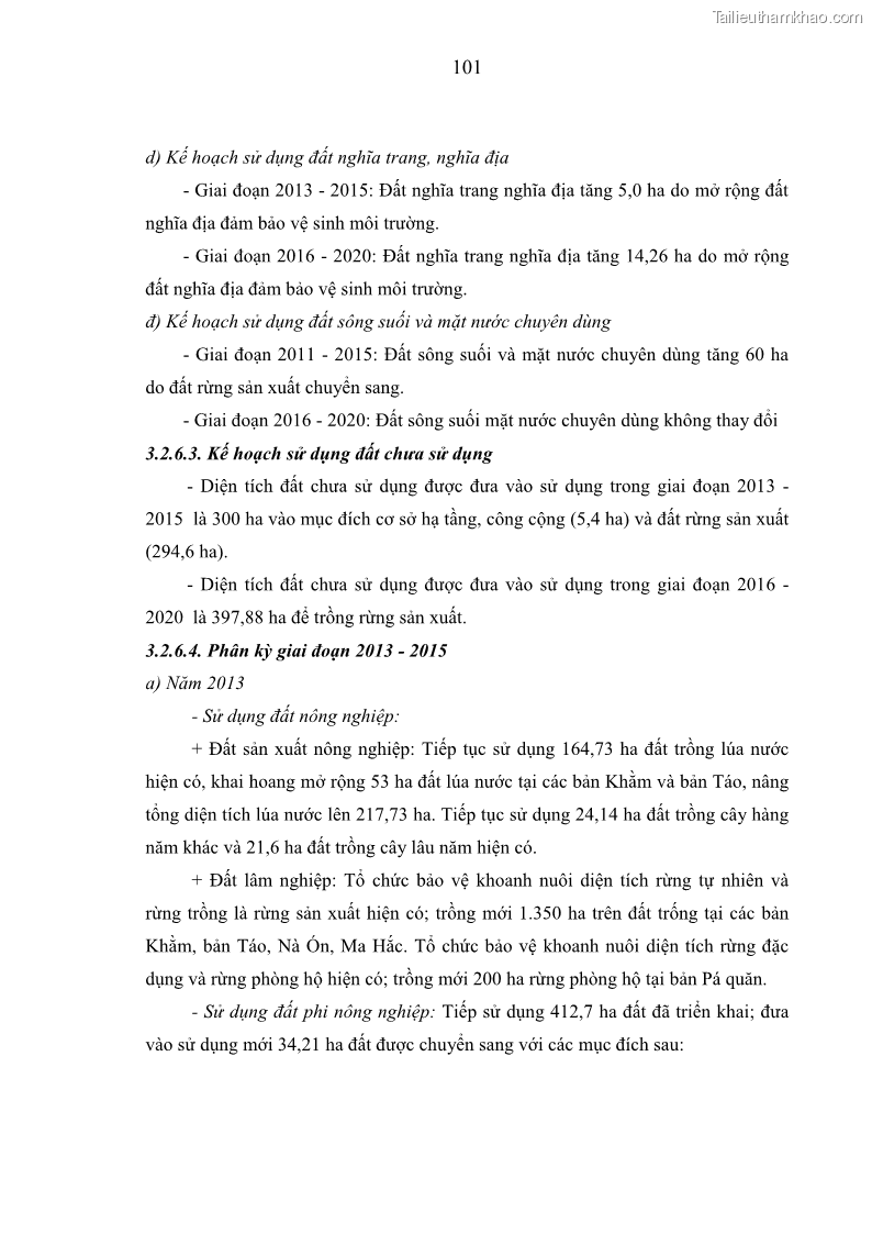 Luận văn thạc sĩ khoa học lâm nghiệp Nghiên cứu đề xuất quy hoạch sử dụng đất xã Trung Lý, huyện Mường Lát, tỉnh Thanh Hóa, giai đoạn 2013 - 2020 - 10 Trang 109