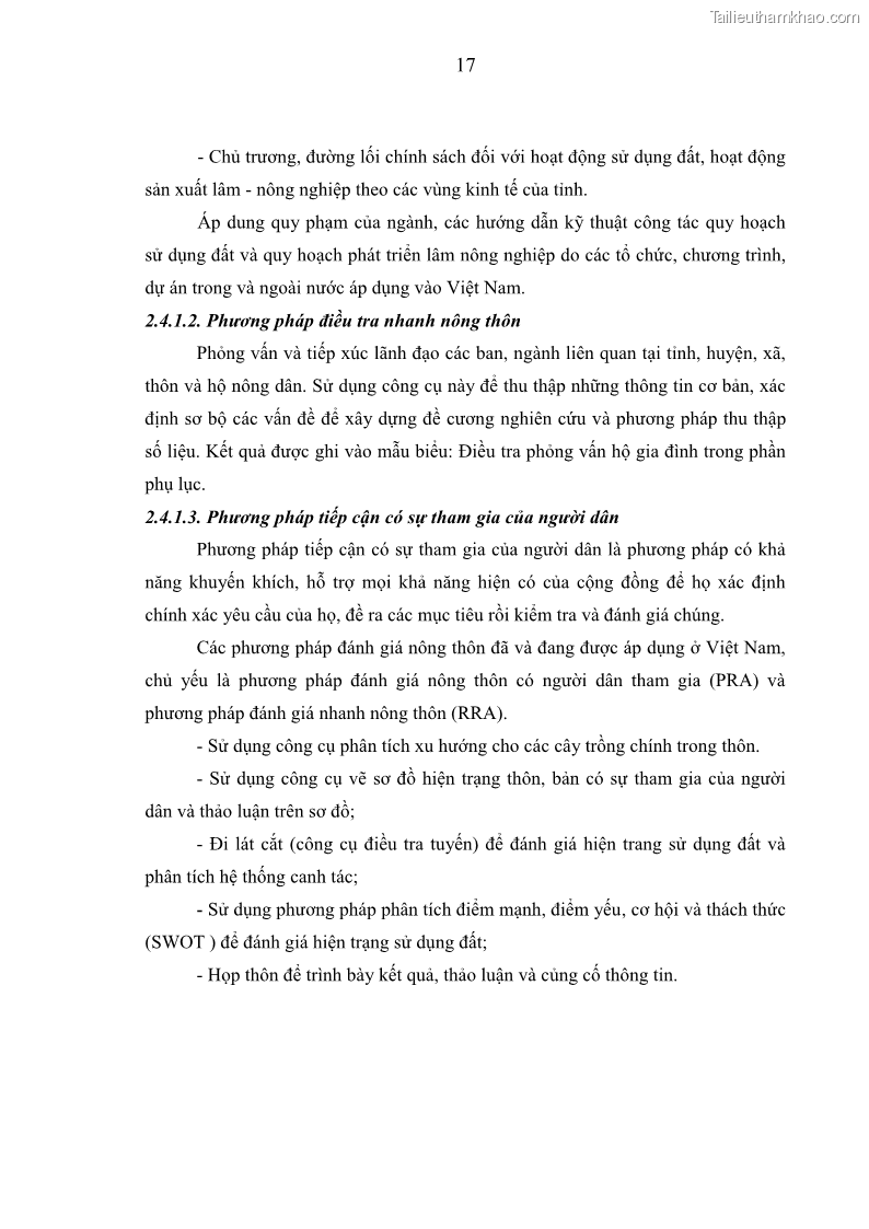 Luận văn thạc sĩ khoa học lâm nghiệp Nghiên cứu đề xuất quy hoạch sử dụng đất xã Trung Lý, huyện Mường Lát, tỉnh Thanh Hóa, giai đoạn 2013 - 2020 - 3 Trang 25