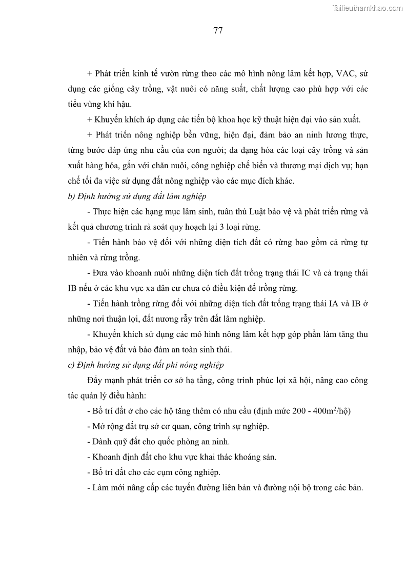 Luận văn thạc sĩ khoa học lâm nghiệp Nghiên cứu đề xuất quy hoạch sử dụng đất xã Trung Lý, huyện Mường Lát, tỉnh Thanh Hóa, giai đoạn 2013 - 2020 - 8 Trang 85