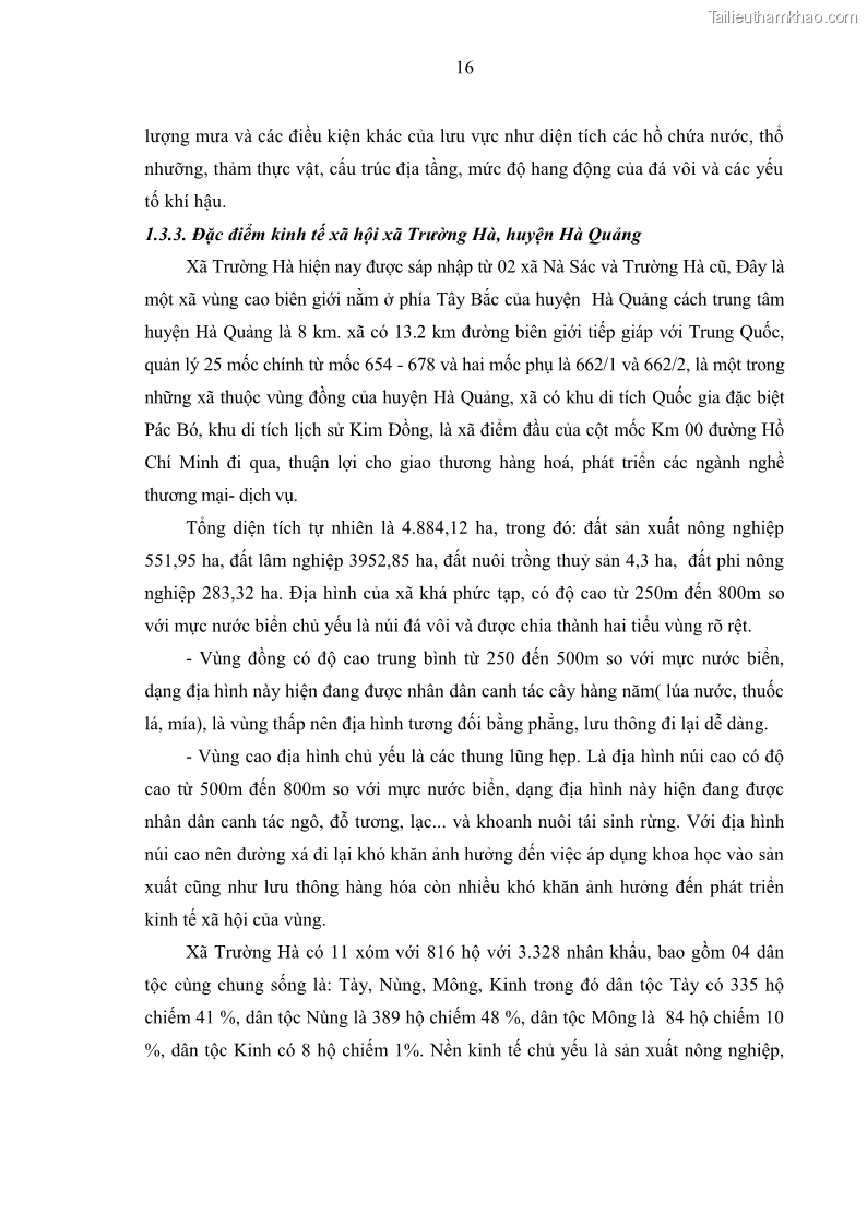 Luận văn thạc sĩ lâm học Nghiên cứu đa dạng thực vật thân gỗ khu vực rừng đặc dụng Pác Bó, huyện Hà Quảng, tỉnh Cao Bằng - 3 Trang 25
