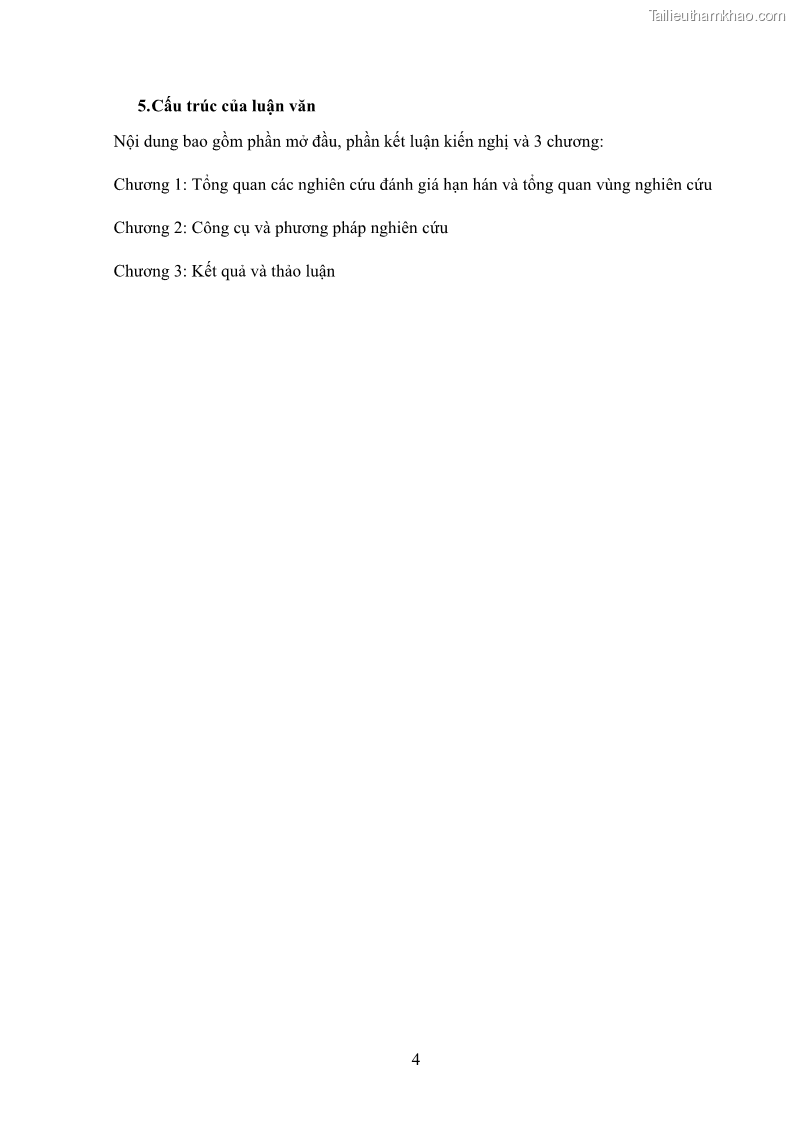 Luận văn thạc sĩ Nghiên cứu ứng dụng các chỉ số đánh giá tình trạng khô hạn trong đánh giá nguồn nước và giám sát tình hình thiếu hụt nguồn nước vùng sông Phan - Cà Lồ - 1 Trang 12