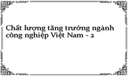 Chất lượng tăng trưởng ngành công nghiệp Việt Nam - 2