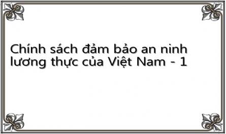 Chính sách đảm bảo an ninh lương thực của Việt Nam - 1