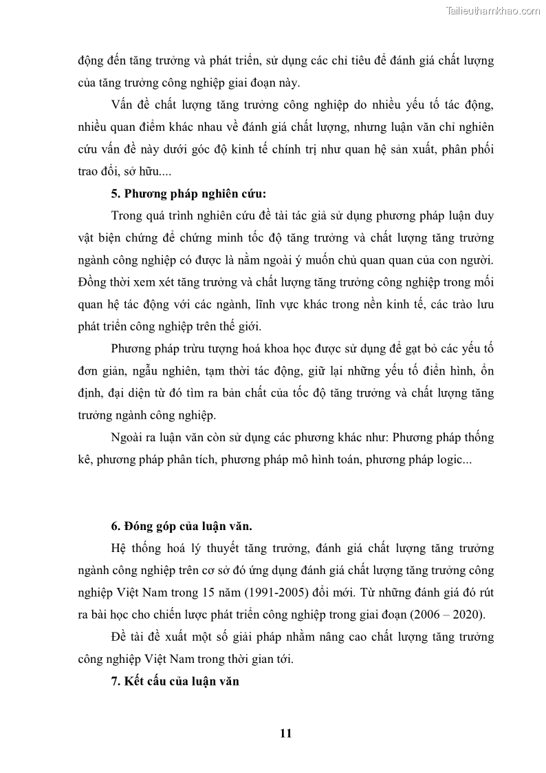 Luận văn thạc sĩ kinh tế chính trị Chất lượng tăng trưởng ngành công nghiệp Việt Nam - 1 Trang 12