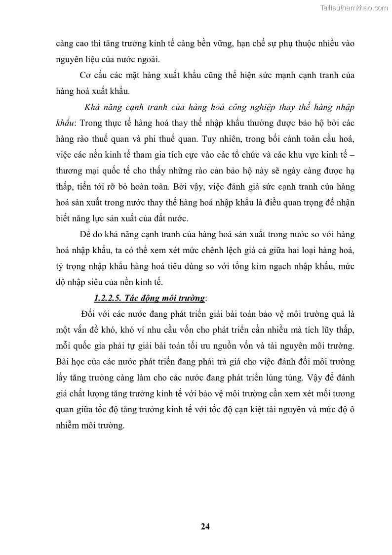 Luận văn thạc sĩ kinh tế chính trị Chất lượng tăng trưởng ngành công nghiệp Việt Nam - 3 Trang 25