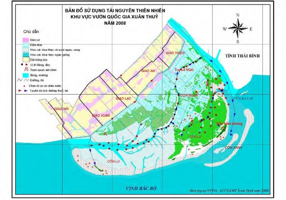Hình 4 3 Bản đồ hiện trạng sử dụng tài nguyên VQG Xuân Thuỷ Hình 4 4 Bản 1