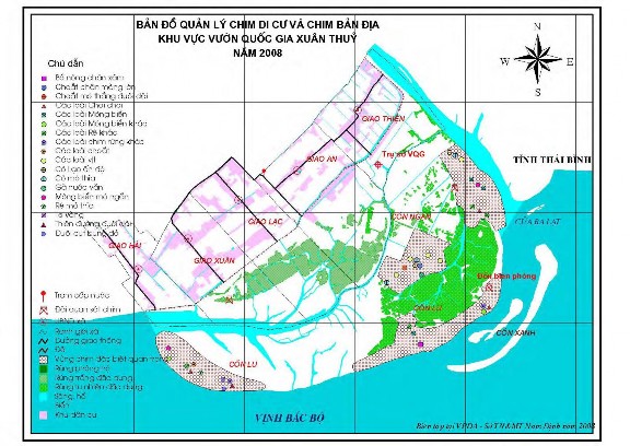 Hình 4 5 Bản đồ phân bố chim di cư và chim nước VQG XT Từ kết quả phân tích 3