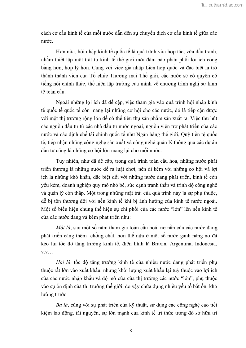 Luận văn thạc sĩ khoa học kinh tế Môi trường sinh thái trong quá trình hội nhập kinh tế quốc tế ở Việt Nam - 1 Trang 11
