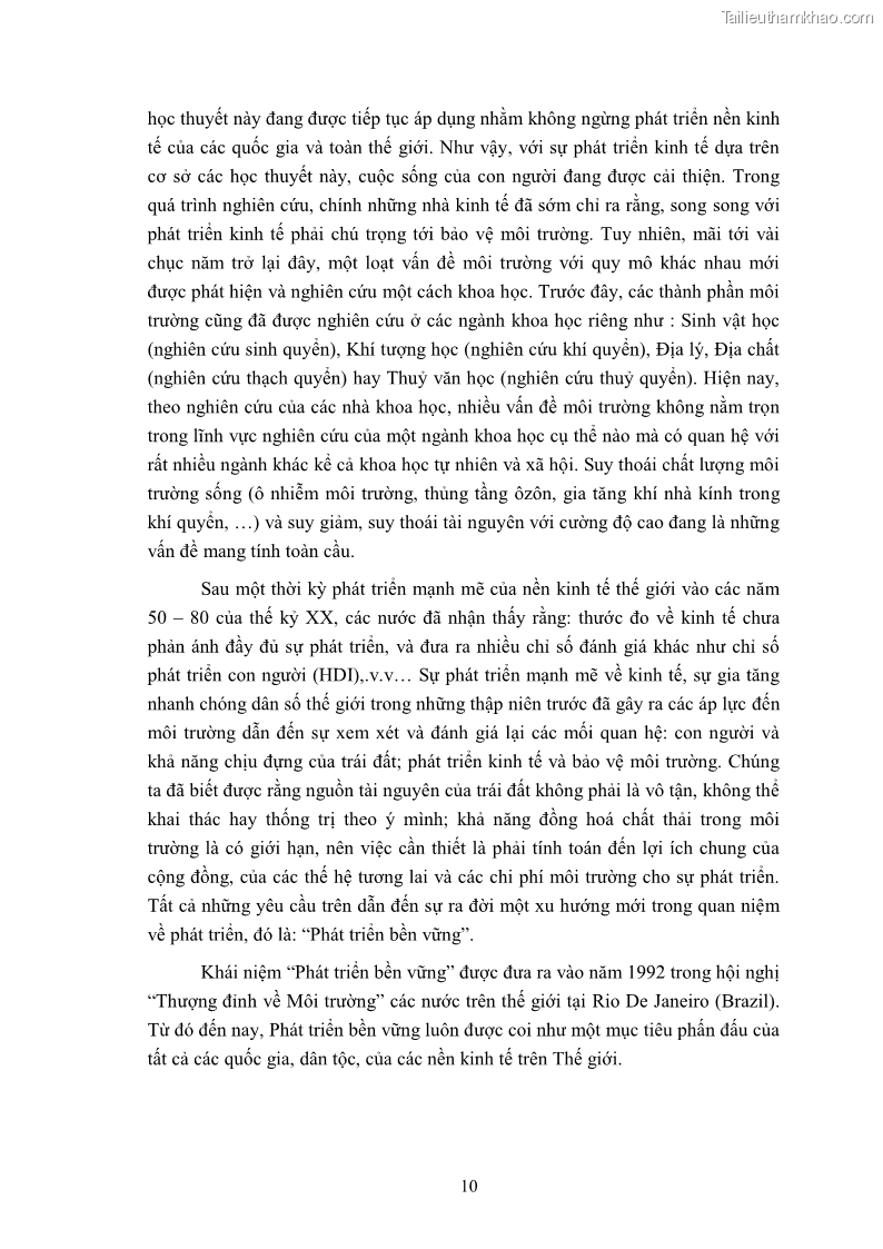 Luận văn thạc sĩ khoa học kinh tế Môi trường sinh thái trong quá trình hội nhập kinh tế quốc tế ở Việt Nam - 2 Trang 13