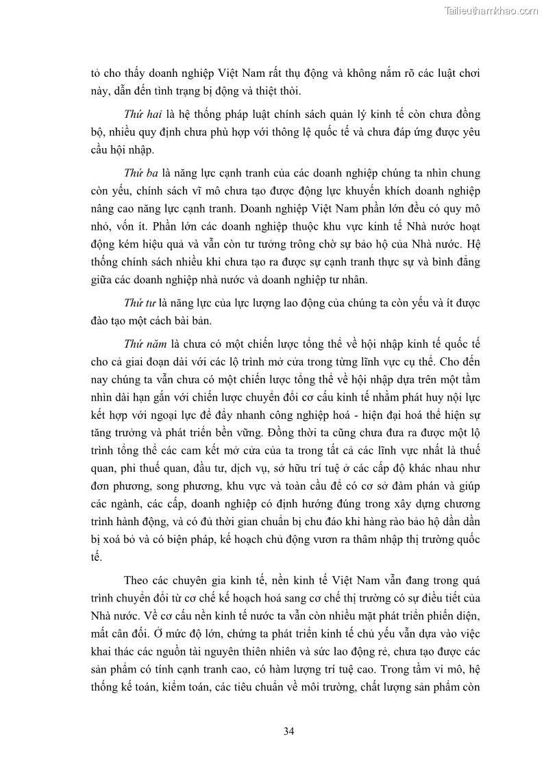 Luận văn thạc sĩ khoa học kinh tế Môi trường sinh thái trong quá trình hội nhập kinh tế quốc tế ở Việt Nam - 4 Trang 37