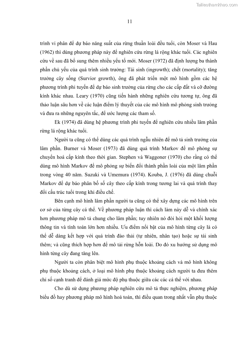 Luận văn thạc sĩ khoa học lâm nghiệp Bước đầu nghiên cứu một số quá trình động trong rừng lá rộng thường xanh ở Kon Hà Nừng trên cơ sở phân tích các tài liệu thu thập được từ 10 ô tiêu chuẩn định vị từ năm 2004-2008 - 2 Trang 13
