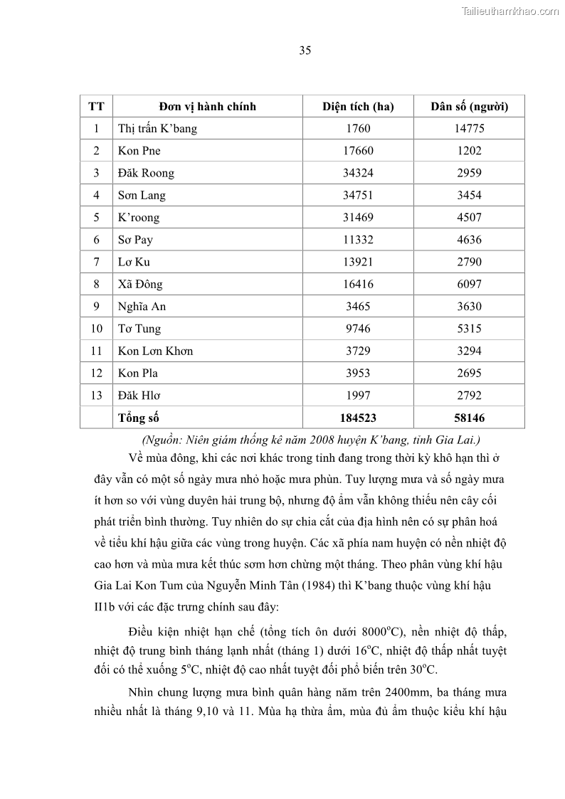 Luận văn thạc sĩ khoa học lâm nghiệp Bước đầu nghiên cứu một số quá trình động trong rừng lá rộng thường xanh ở Kon Hà Nừng trên cơ sở phân tích các tài liệu thu thập được từ 10 ô tiêu chuẩn định vị từ năm 2004-2008 - 4 Trang 37