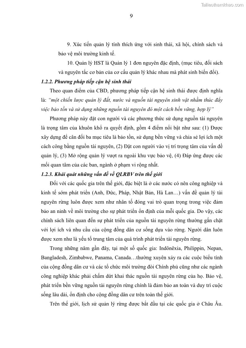 Luận văn thạc sĩ khoa học lâm nghiệp Bước đầu tiếp cận một số nguyên tắc trong quản lý hệ sinh thái rừng ngập mặn tại Vườn quốc gia Xuân Thủy - Nam Định - 1 Trang 10