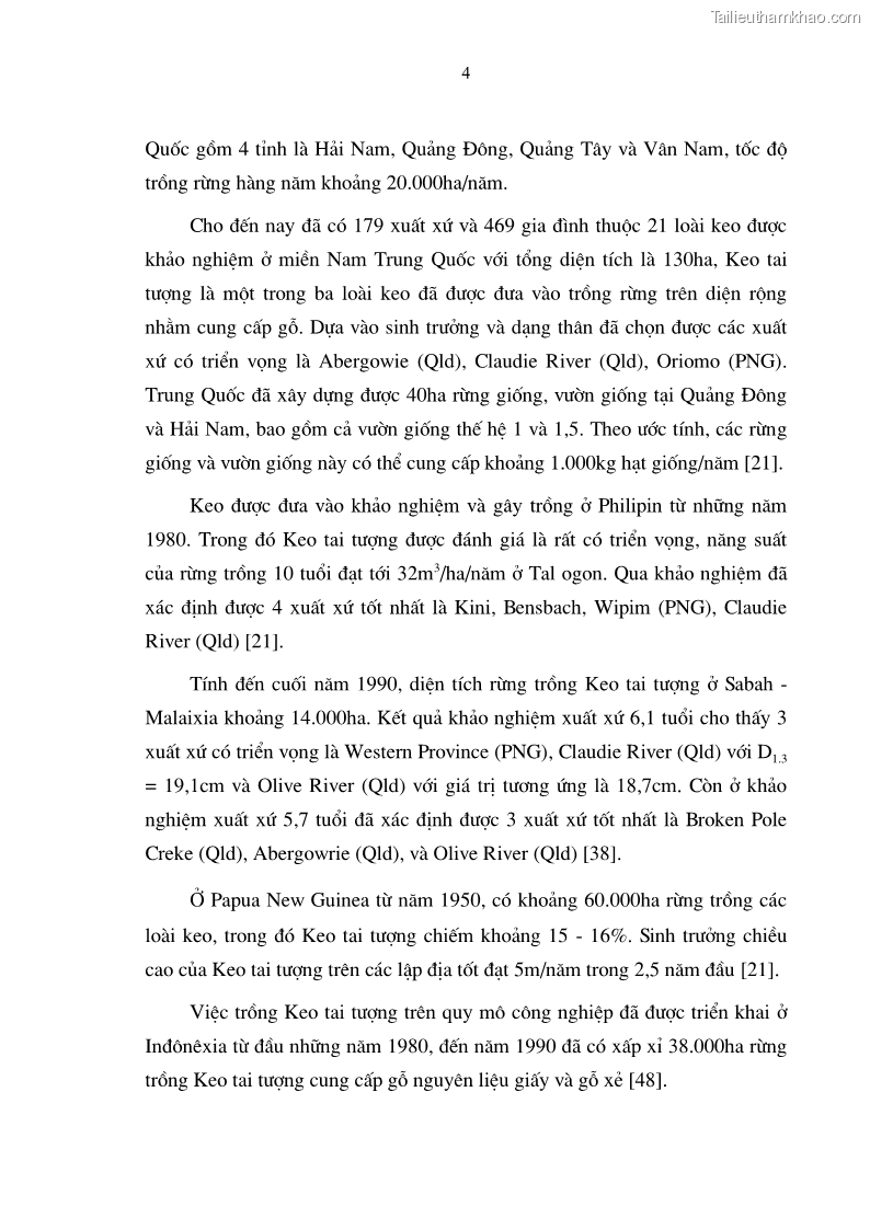 Luận văn thạc sĩ khoa học lâm nghiệp Chọn cây trội, dẫn dòng Keo tai tượng Acacia mangium Wild và ứng dụng công nghệ sinh học trong bố trí thí nghiệm và xây dựng vườn giống - 2 Trang 13