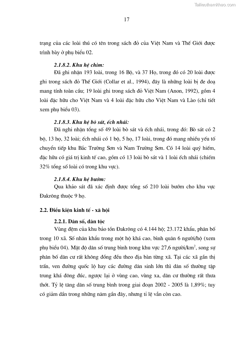 Luận văn thạc sĩ khoa học lâm nghiệp Đa dạng hệ thực vật khu bảo tồn thiên nhiên Đakrông, Quảng Trị - 3 Trang 25