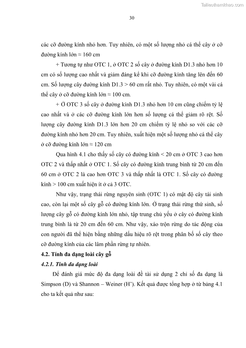 Luận văn thạc sĩ khoa học lâm nghiệp Đặc điểm cấu trúc loài cây gỗ trên hai trạng thái rừng nguyên sinh và thứ sinh ở VQG Cúc Phương, Ninh Bình - 4 Trang 37