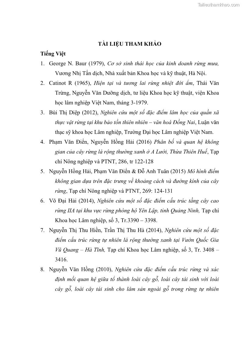 Luận văn thạc sĩ khoa học lâm nghiệp Đặc điểm cấu trúc loài cây gỗ trên hai trạng thái rừng nguyên sinh và thứ sinh ở VQG Cúc Phương, Ninh Bình - 6 Trang 61