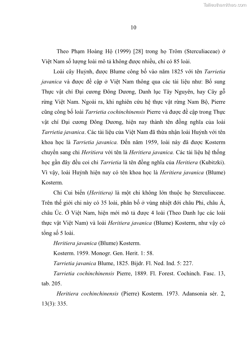 Luận văn thạc sĩ khoa học lâm nghiệp Đặc điểm lâm học của loài cây Huỷnh Heritiera javanica Blume Kosterm. phân bố tự nhiên tại Khu Bảo tồn thiên nhiên – Văn hóa Đồng Nai, tỉnh Đồng Nai - 3 Trang 25