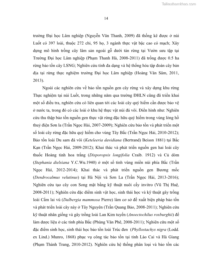 Luận văn thạc sĩ khoa học lâm nghiệp Đặc điểm lâm học loài cây Vấp Mesua ferrea L. thuộc kiểu rừng kín lá rộng thường xanh ẩm nhiệt đới tại huyện Đạ Huoai, tỉnh Lâm Đồng - 3 Trang 25