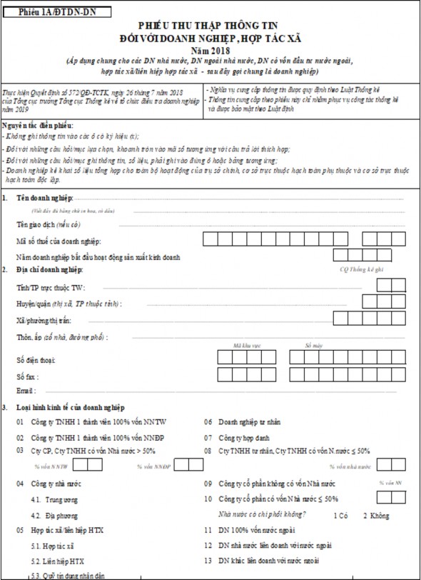 4 Các ngành thực tế hoạt động sản xuất kinh doanh năm 2018 CQ Thống k ê ghi 1