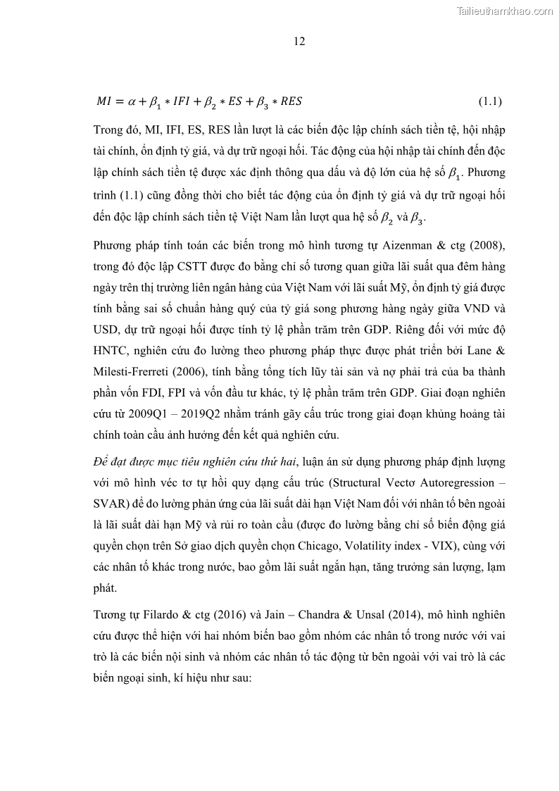 Luận án tiến sĩ Hội nhập tài chính và chính sách tiền tệ tại Việt Nam 1674801841 - 3 Trang 25