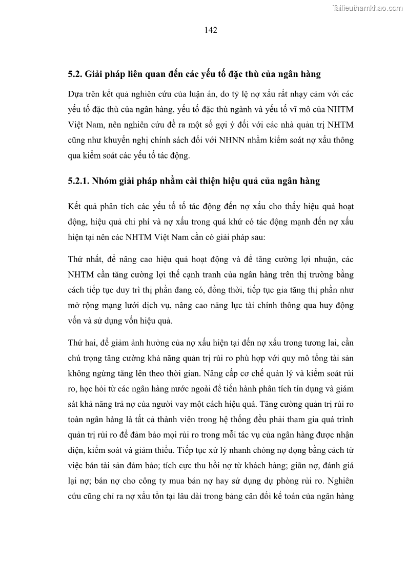 Luận án tiến sĩ kinh tế Nợ xấu của hệ thống Ngân hàng thương mại Việt Nam - 14 Trang 157