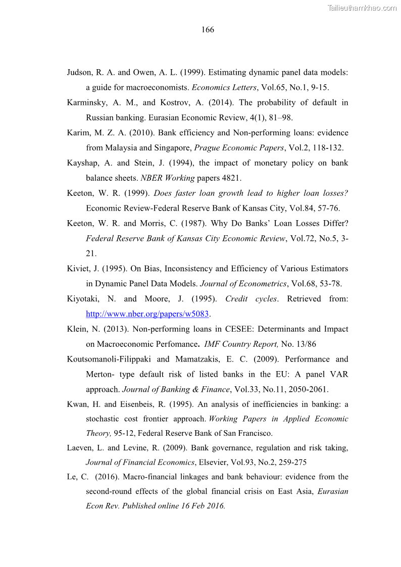 Luận án tiến sĩ kinh tế Nợ xấu của hệ thống Ngân hàng thương mại Việt Nam - 16 Trang 181