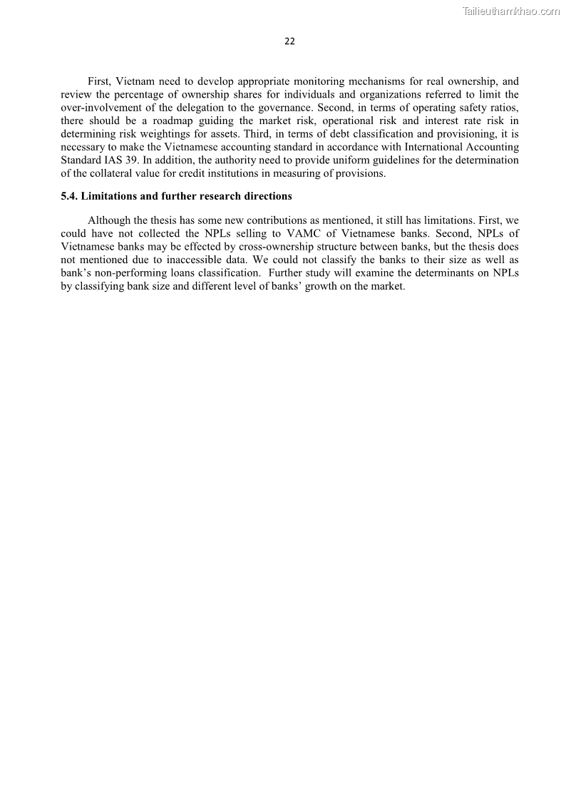 Luận án tiến sĩ kinh tế Nợ xấu của hệ thống Ngân hàng thương mại Việt Nam - 24 Trang 277