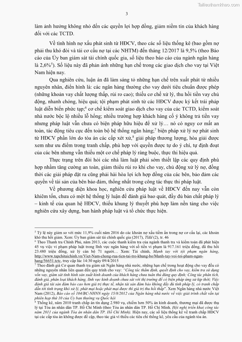 Luận án tiến sĩ Kinh tế Pháp luật Việt Nam về hợp đồng cho vay trong lĩnh vực tín dụng ngân hàng - 1 Trang 10