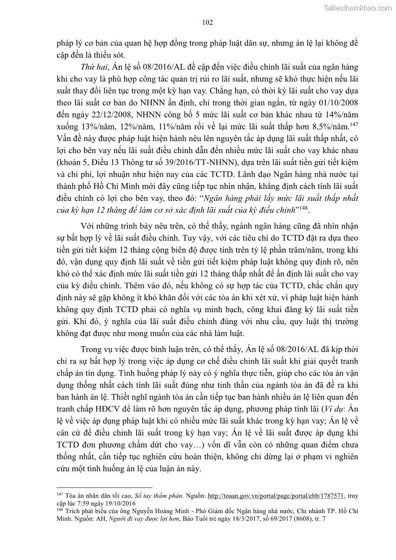 Luận án tiến sĩ Kinh tế Pháp luật Việt Nam về hợp đồng cho vay trong lĩnh vực tín dụng ngân hàng - 10 Trang 109