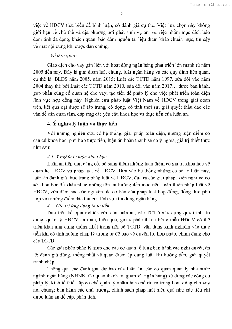 Luận án tiến sĩ Kinh tế Pháp luật Việt Nam về hợp đồng cho vay trong lĩnh vực tín dụng ngân hàng - 2 Trang 13