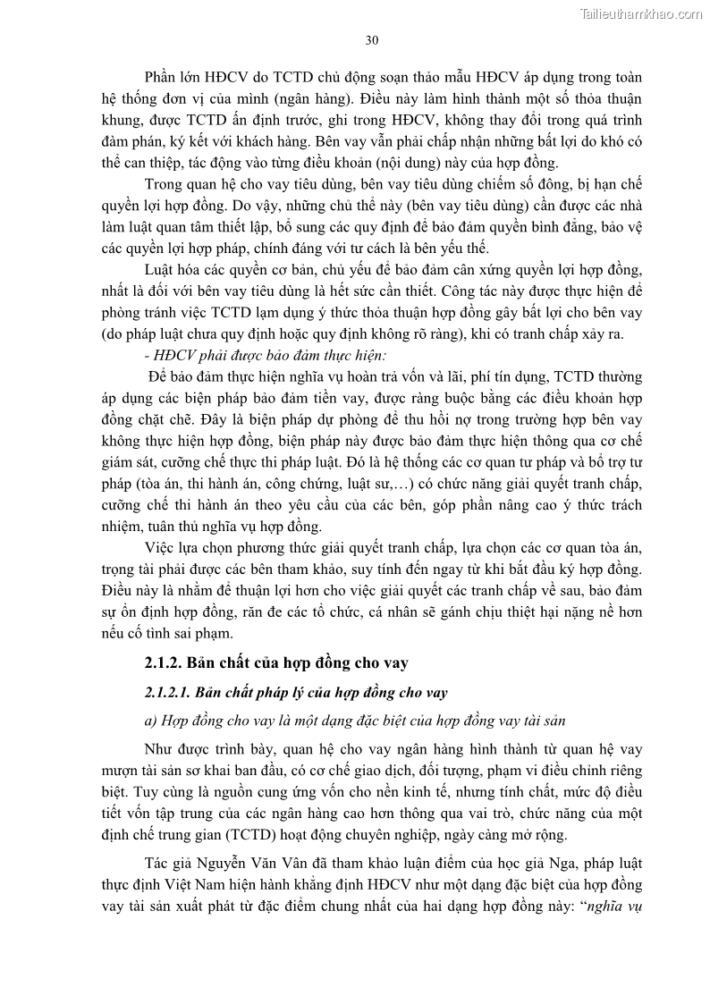 Luận án tiến sĩ Kinh tế Pháp luật Việt Nam về hợp đồng cho vay trong lĩnh vực tín dụng ngân hàng - 4 Trang 37