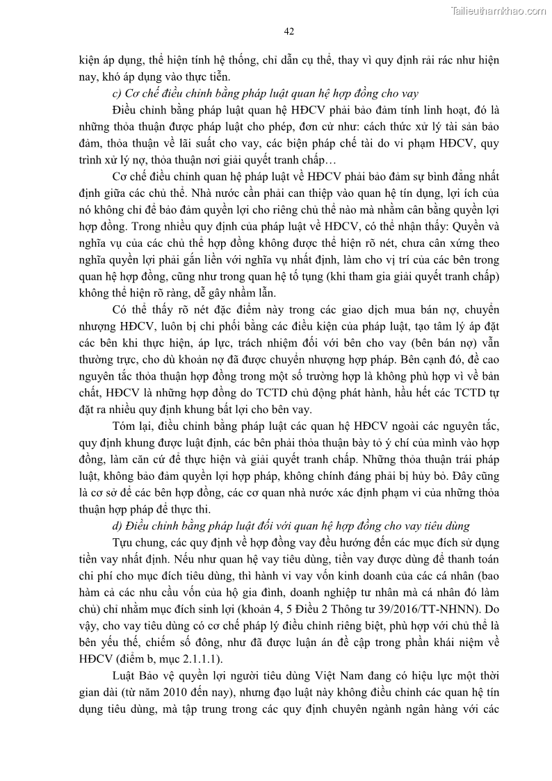 Luận án tiến sĩ Kinh tế Pháp luật Việt Nam về hợp đồng cho vay trong lĩnh vực tín dụng ngân hàng - 5 Trang 49
