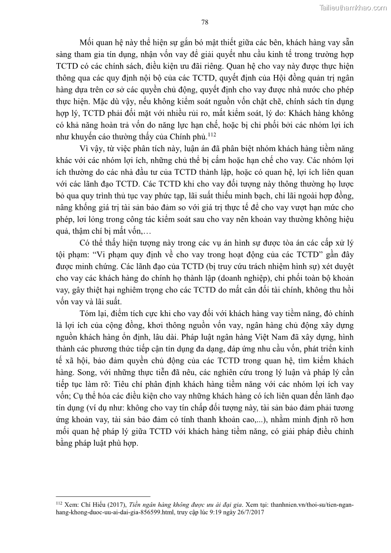 Luận án tiến sĩ Kinh tế Pháp luật Việt Nam về hợp đồng cho vay trong lĩnh vực tín dụng ngân hàng - 8 Trang 85