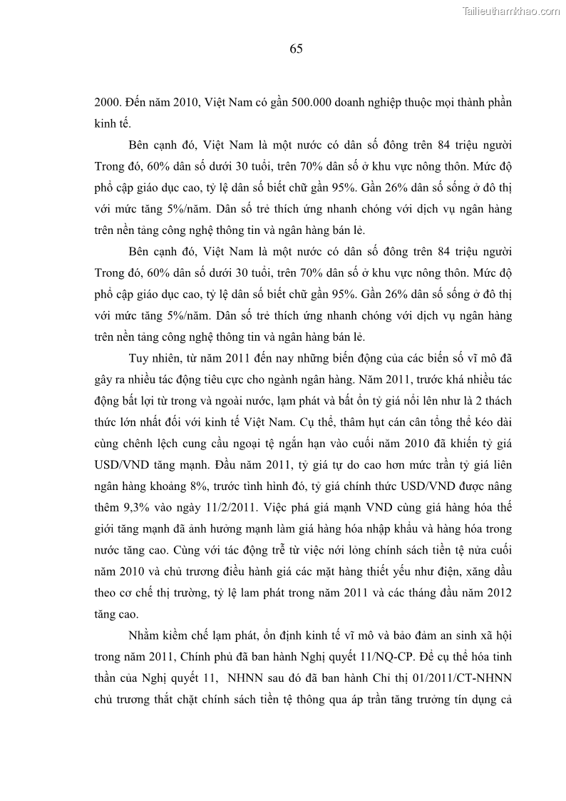 Luận án tiến sĩ kinh tế Phát triển bền vững Ngân hàng Nông nghiệp và Phát triển Nông thôn Việt Nam - 7 Trang 73