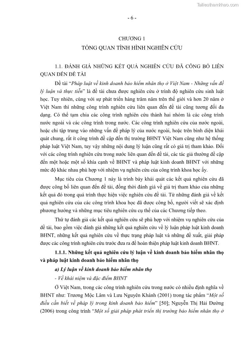 Luận án tiến sĩ luật học Pháp luật về kinh doanh bảo hiểm nhân thọ ở Việt Nam - Những vấn đề lý luận và thực tiễn - 1 Trang 11