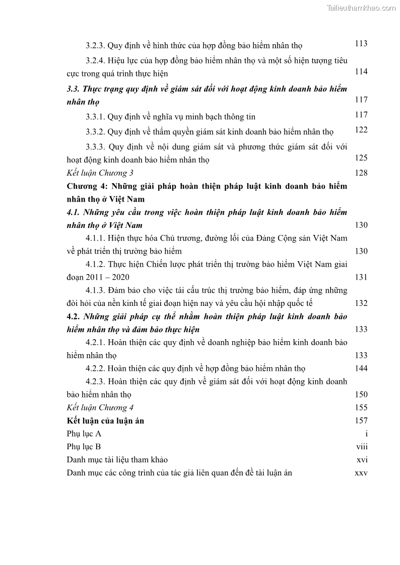 Luận án tiến sĩ luật học Pháp luật về kinh doanh bảo hiểm nhân thọ ở Việt Nam - Những vấn đề lý luận và thực tiễn - 1 Trang 5