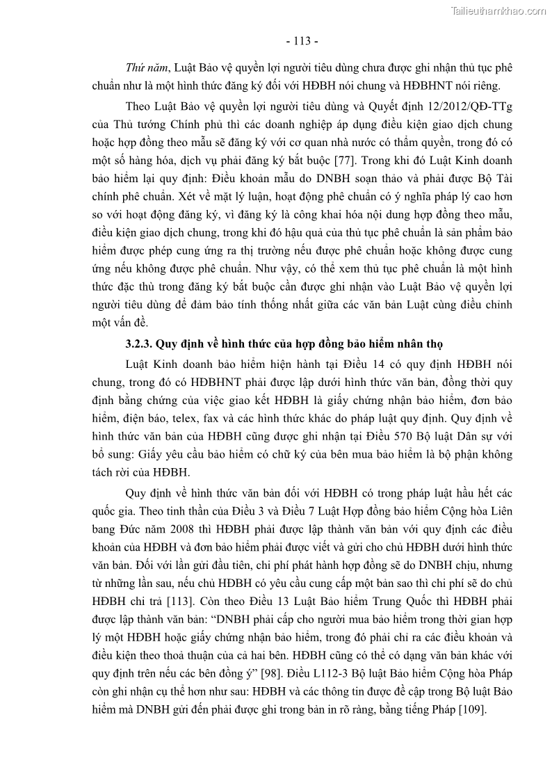 Luận án tiến sĩ luật học Pháp luật về kinh doanh bảo hiểm nhân thọ ở Việt Nam - Những vấn đề lý luận và thực tiễn - 10 Trang 118