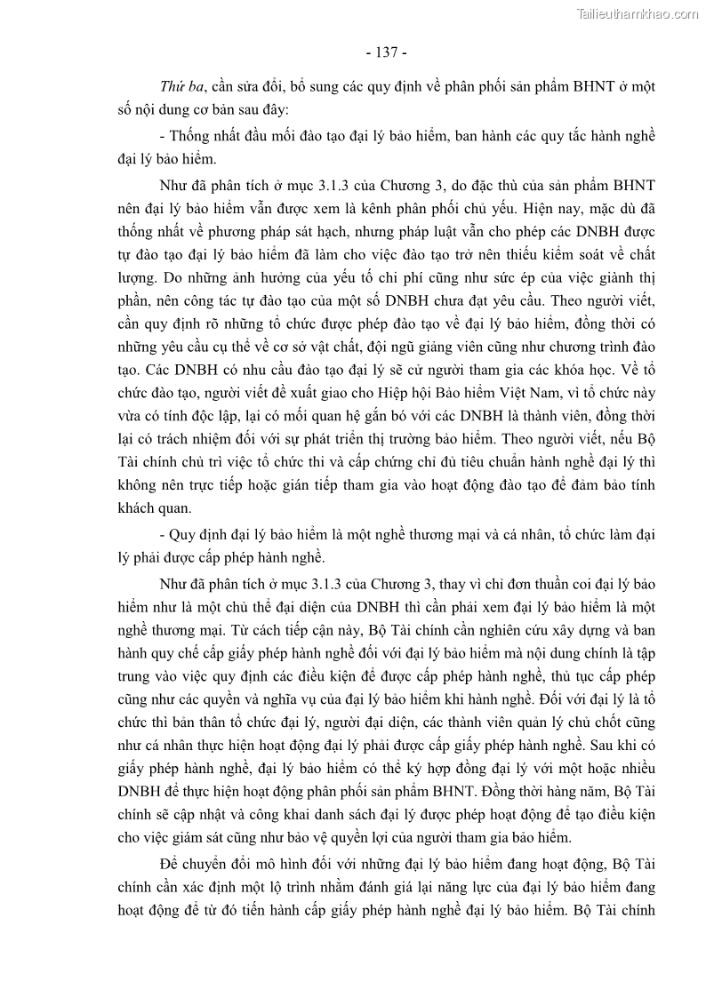 Luận án tiến sĩ luật học Pháp luật về kinh doanh bảo hiểm nhân thọ ở Việt Nam - Những vấn đề lý luận và thực tiễn - 12 Trang 142