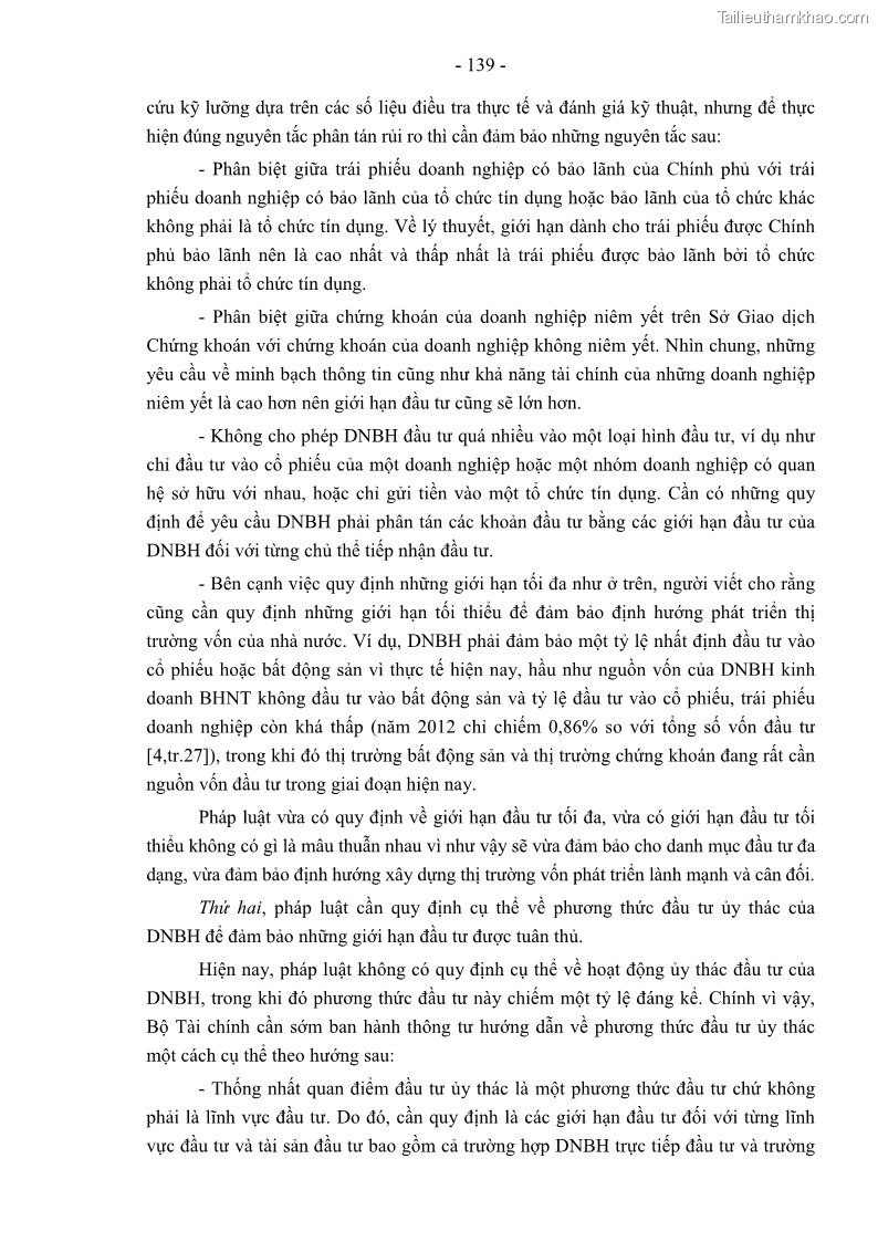 Luận án tiến sĩ luật học Pháp luật về kinh doanh bảo hiểm nhân thọ ở Việt Nam - Những vấn đề lý luận và thực tiễn - 12 Trang 144