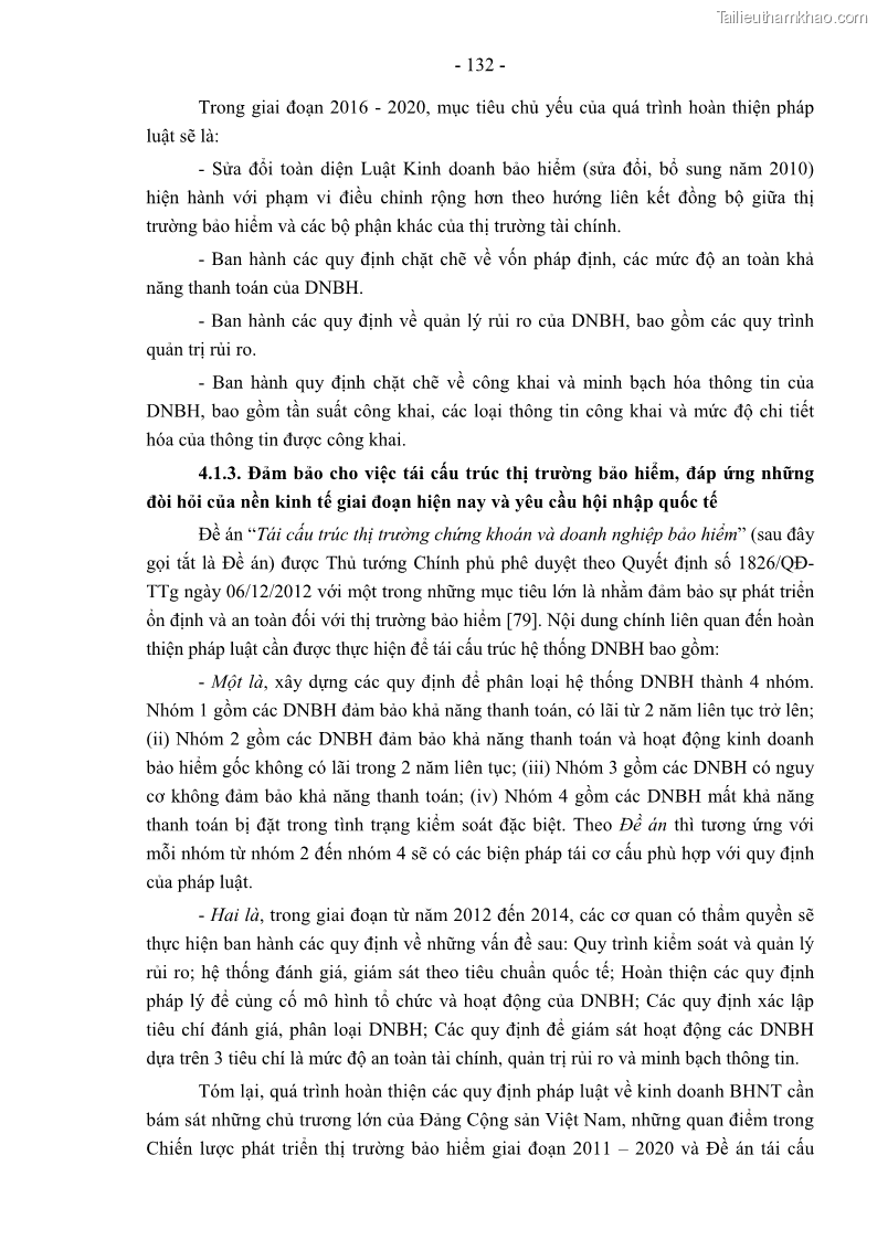 Luận án tiến sĩ luật học Pháp luật về kinh doanh bảo hiểm nhân thọ ở Việt Nam - Những vấn đề lý luận và thực tiễn - 12 Trang 137