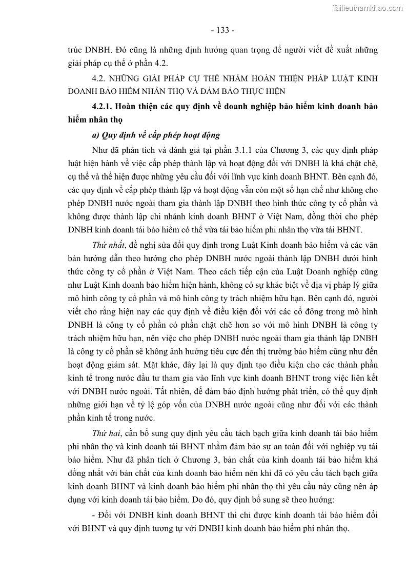 Luận án tiến sĩ luật học Pháp luật về kinh doanh bảo hiểm nhân thọ ở Việt Nam - Những vấn đề lý luận và thực tiễn - 12 Trang 138
