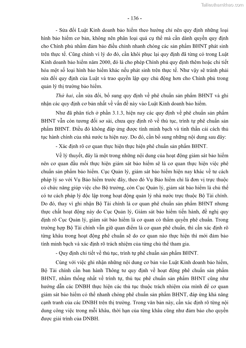 Luận án tiến sĩ luật học Pháp luật về kinh doanh bảo hiểm nhân thọ ở Việt Nam - Những vấn đề lý luận và thực tiễn - 12 Trang 141