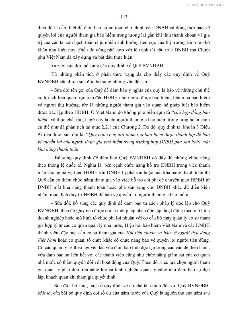 Luận án tiến sĩ luật học Pháp luật về kinh doanh bảo hiểm nhân thọ ở Việt Nam - Những vấn đề lý luận và thực tiễn - 13 Trang 148
