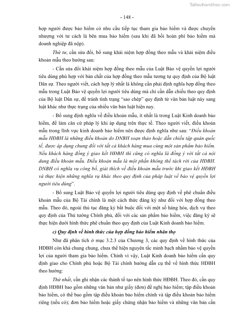 Luận án tiến sĩ luật học Pháp luật về kinh doanh bảo hiểm nhân thọ ở Việt Nam - Những vấn đề lý luận và thực tiễn - 13 Trang 153