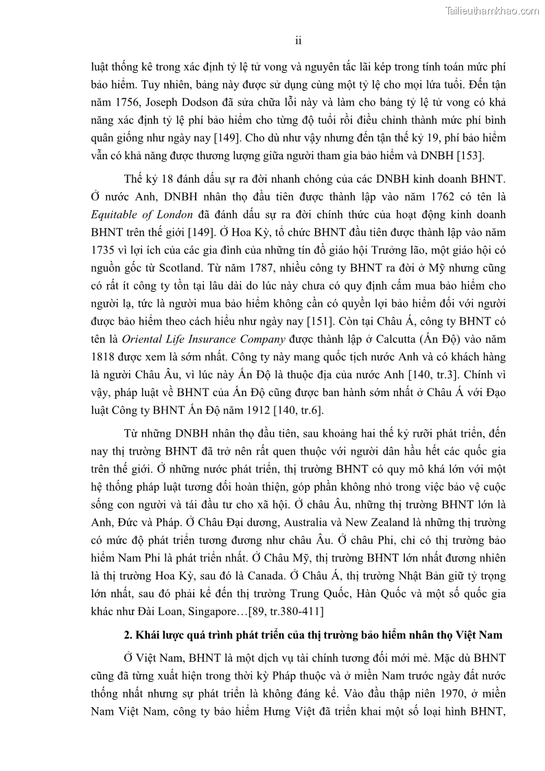 Luận án tiến sĩ luật học Pháp luật về kinh doanh bảo hiểm nhân thọ ở Việt Nam - Những vấn đề lý luận và thực tiễn - 14 Trang 165